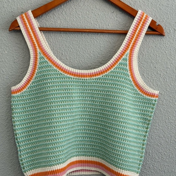 Hem & Thread Striped knit Tank NWT Size Large Crop - Picture 3 of 5